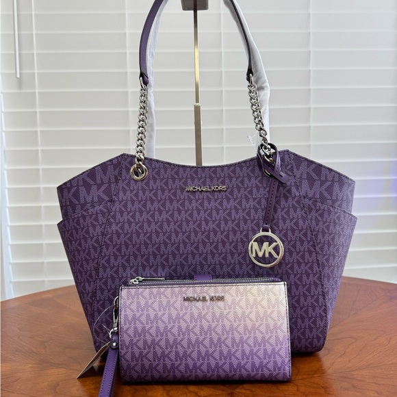 Michael Kors Handbags - Michael Kors Purple Tote and Wallet Set